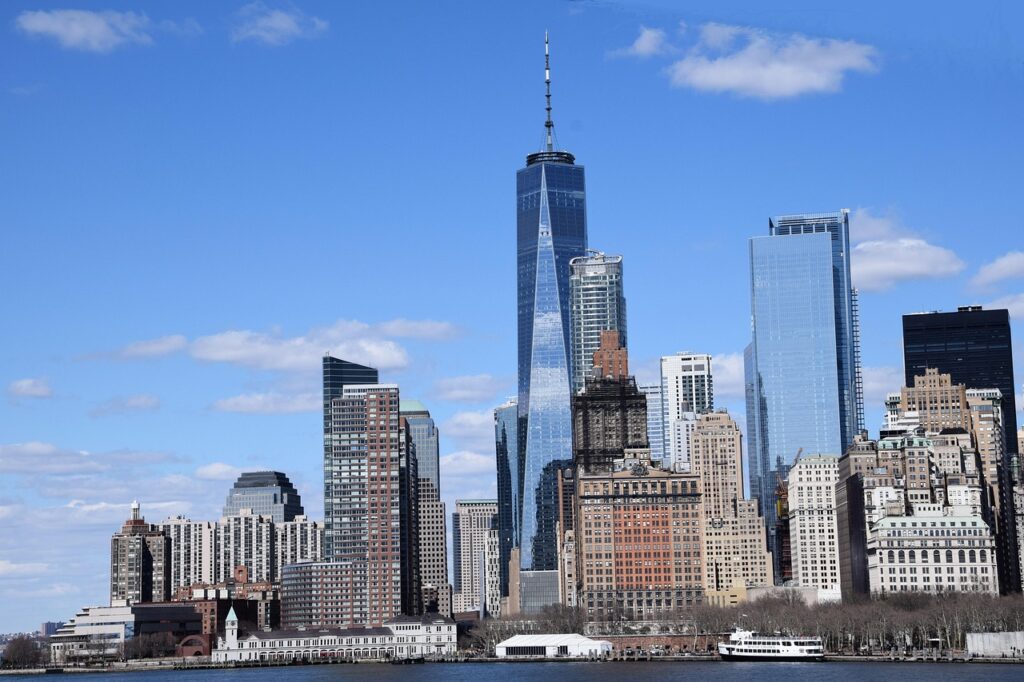 Lower Manhattan com destaque ao Iconico One World Trade Center