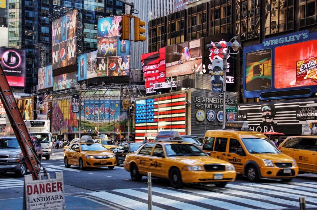 Taxis na Times Square, Nova York