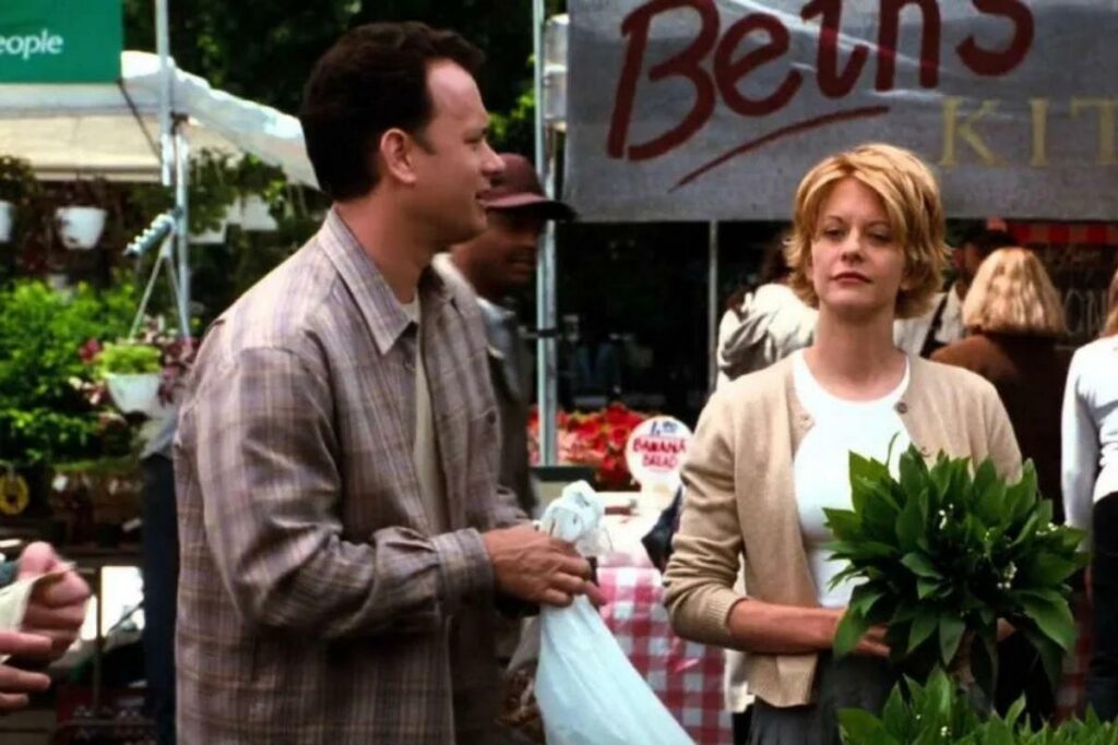 Tom Hanks e Meg Ryan em cena no Filme Mensagem para Você Tom Hanks e Meg Ryan em cena no Filme Mensagem para Você