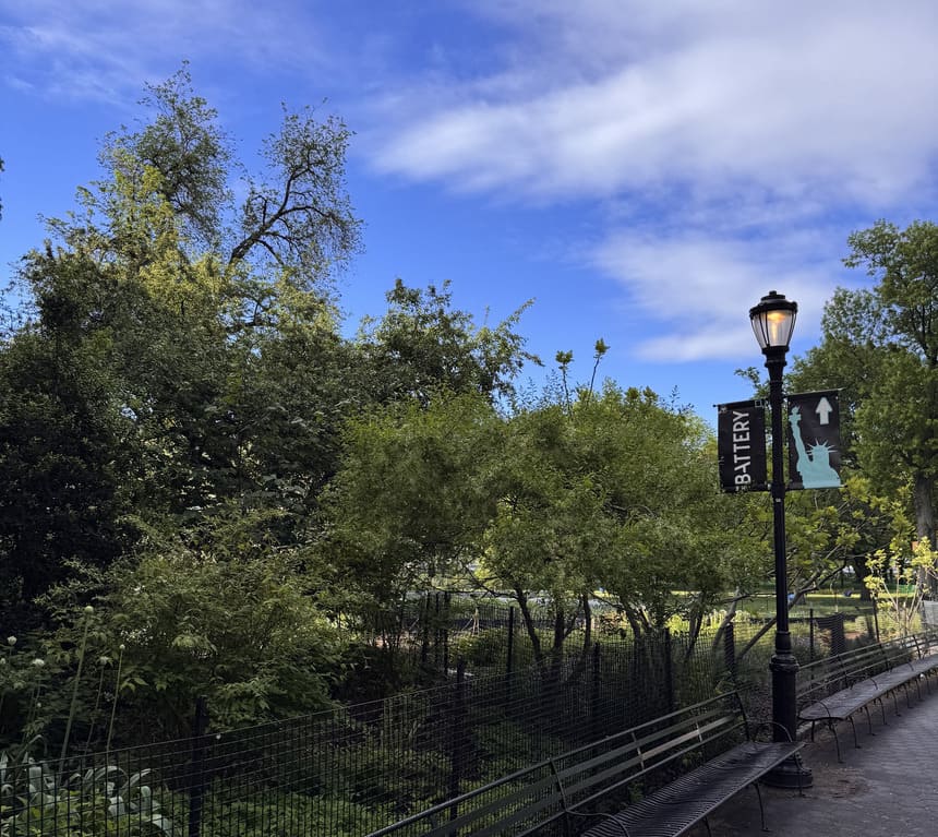 dia de céu azul no Battery Park - foto autoral