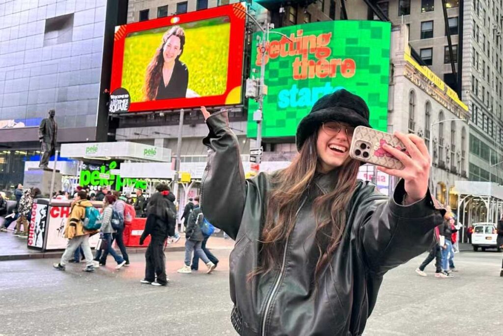 sua foto na times square
