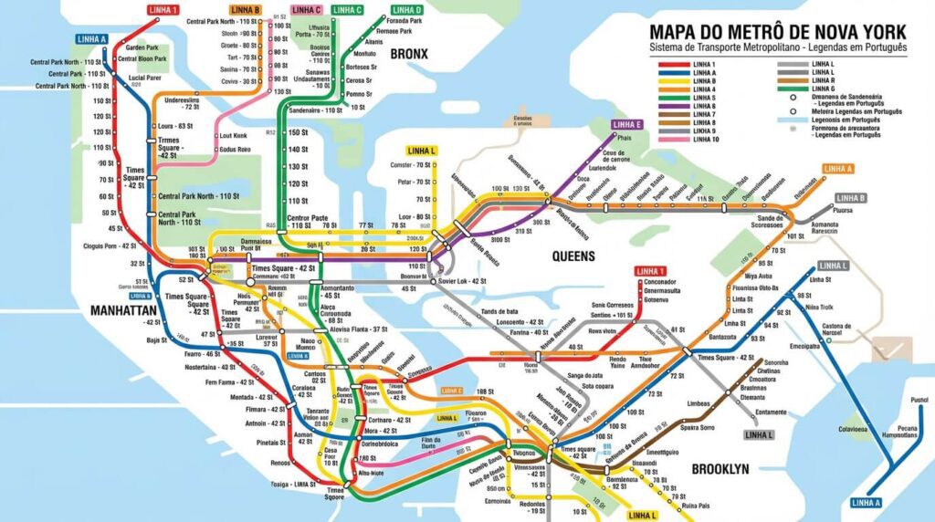 mapa do metro de nova york - imagem autoral