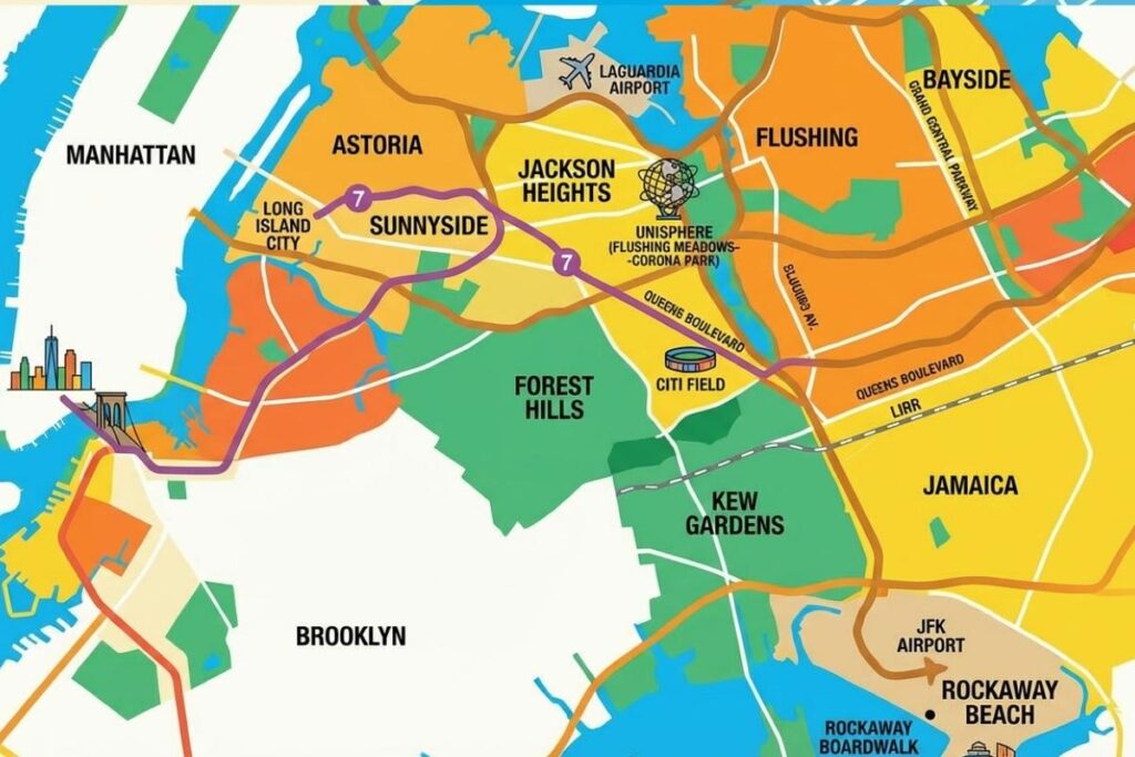 mapa do queens - imagem autoral