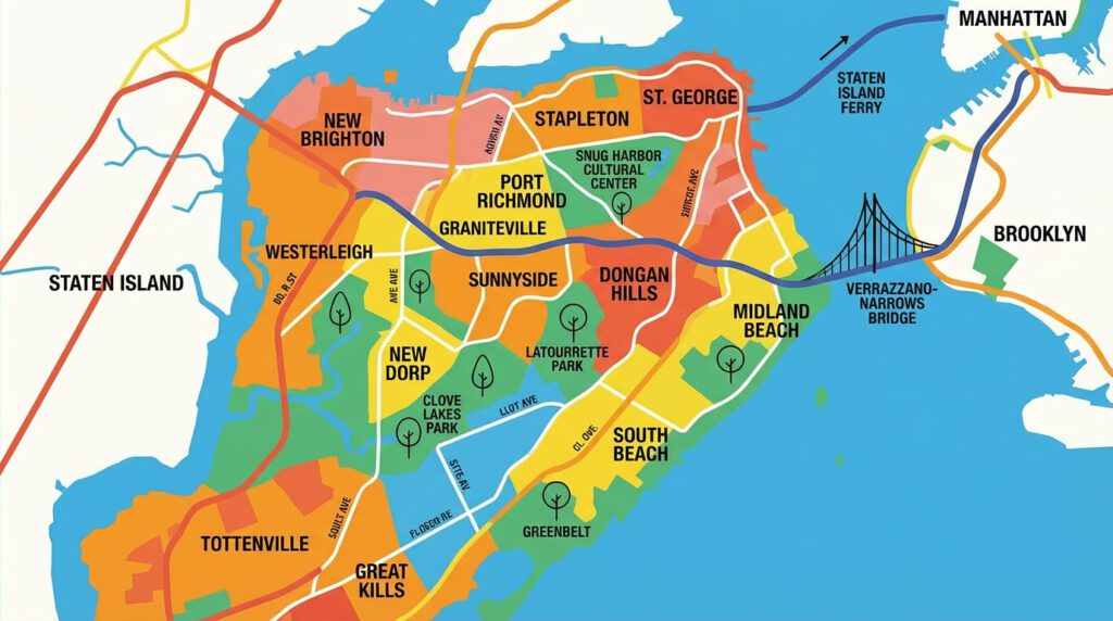 mapa de staten island - imagem autoral